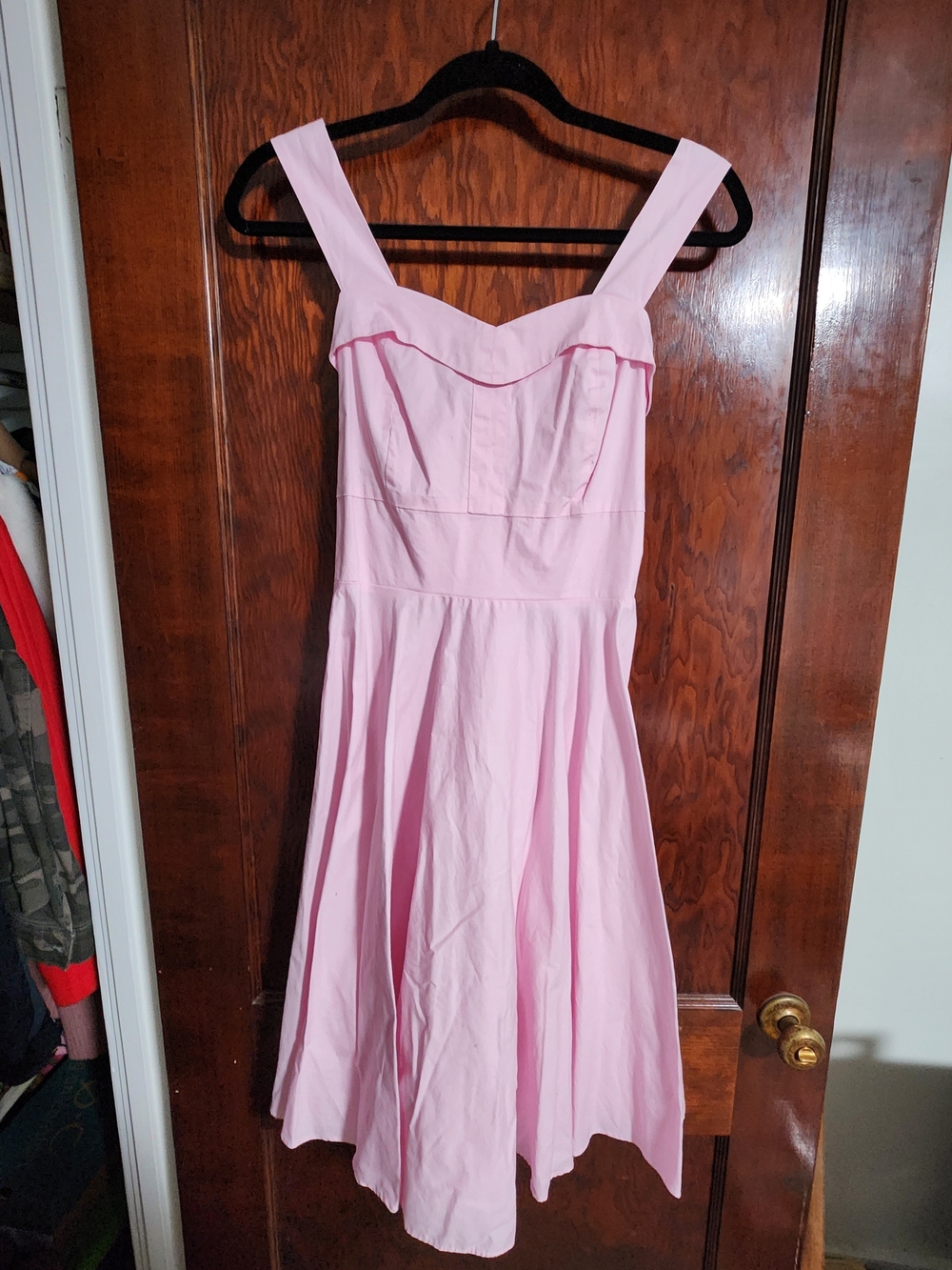 Maggie Tang Pink 1950s Rockabilly Swing Dress - Retro Pin-Up Midi - Size L